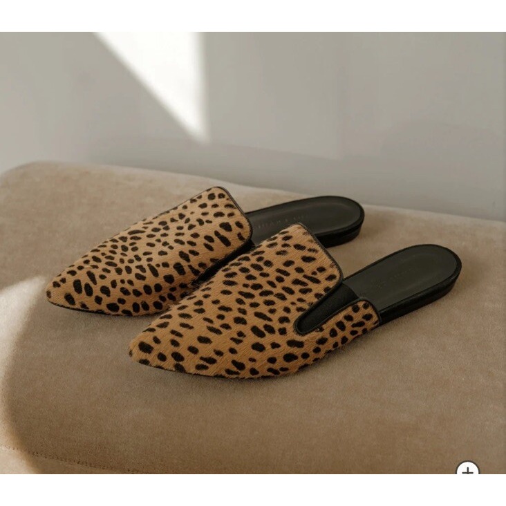 Jenni Kayne Pony Hair Mule Cheetah Size Eu 36 Slip On Sz 6 Pointed Toe